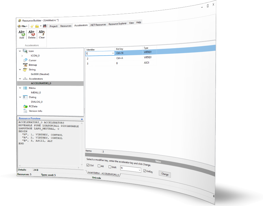 Resource Builder: редактор ресусров Accelerators